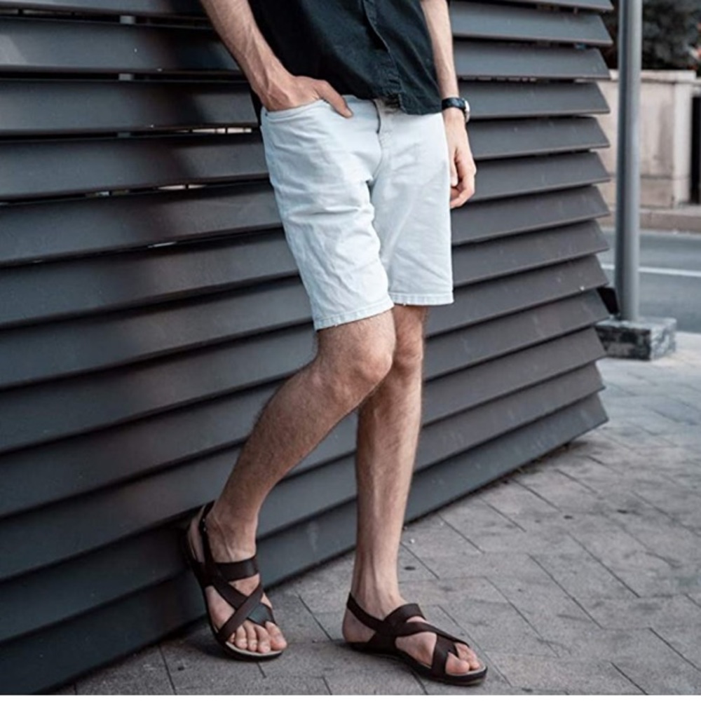 HARSSIDANZAR MENS COMFORT GENUINE LEATHER SANDALS